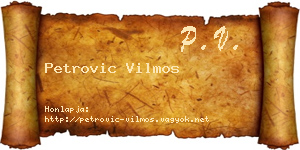 Petrovic Vilmos névjegykártya