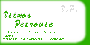vilmos petrovic business card
